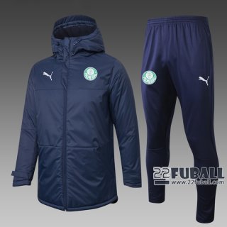 22Fuball: Palmeiras Daunenjacke Kapuzen Reißverschluss Marineblau 2020 2021 C48