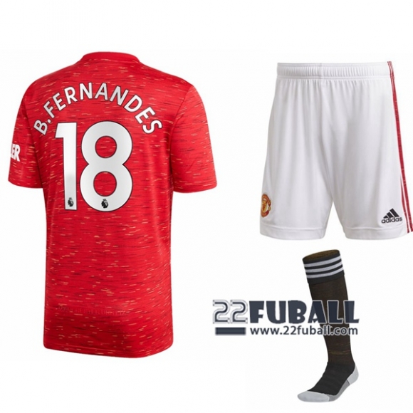 22Fuball: Manchester United Heimtrikot Kinder (Bruno Fernandes #18) 2020-2021