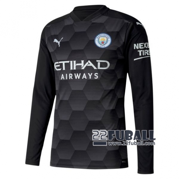 22Fuball: Manchester City Langarm Torwarttrikot Kinder Schwarz 2020-2021