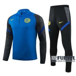 22Fuball: Inter Mailand Trainingsanzug Kurzer Reißverschluss Blau 2020 2021 T18