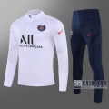 22Fuball: Paris Saint Germain PSG Trainingsanzug Kurzer Reißverschluss Weiß 2020 2021 T48
