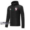 22Fuball: River Plate Windjacke Kapuzen Reißverschluss Schwarz 2020 2021 W23