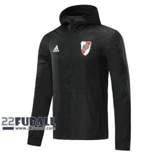 22Fuball: River Plate Windjacke Kapuzen Reißverschluss Schwarz 2020 2021 W23
