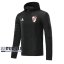 22Fuball: River Plate Windjacke Kapuzen Reißverschluss Schwarz 2020 2021 W23