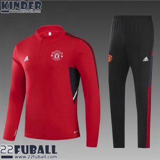 Trainingsanzug Manchester United Rouge Kinder 22 23 TK376