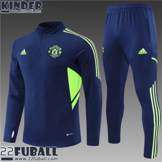 Trainingsanzug Manchester United blau Kinder 22 23 TK328